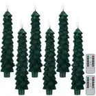 Funtery 6 Pcs Christmas Flameless Taper Candles with Remote Timer 9.7 Inch Re...