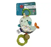 Infantino NARWHAL Chime & Go Tag Along Pal Wee Wild Ones Teether Toy NEW