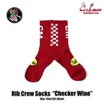 《美式工廠》美國 COOKMAN /個性襪系列 RIB CREW SOCKS CHECKER WINE