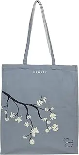 [RADLEY] London Womens In Bloom Medium Open Top Canvas Tote Shopper Bag in Smoke Blue