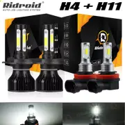 For Toyota Tundra 2014-2021 4PCS LED Headlight High Low + Fog Light Bulbs Combo (for: Smart)