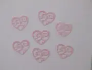 30 EDIBLE CUPCAKE CAKE RICE PAPER TOPPERS PINK HEARTS (OTHER COLOURS AVAILABLE)