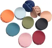 HONITANO 10pcs Mini Round Hair Claw Clips Barrettes for Secure Grip Cute Accessories for Hairstyles Random Color