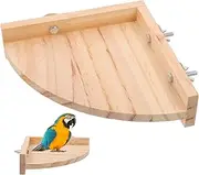 Mipcase Parrot Roosting Stand Durable Wood Perch Platform for Birds Easy Installation Natural Wood Base Stable and Safe Design for Parrots Cockatiels and Other Pets