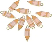 [Homoyoyo] 10pcs Pencil Charms Alloy Pendants for Keychains and Bags Creative Earring Accessories for Teachers Crafting Supplies