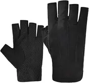 [Generic] Lightweight Summer Fingerless Gloves Men Women UV Sun Protection Driving Antislip Breathable Touchscreen Gloves