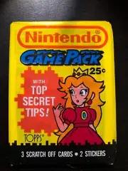 Nintendo Game Pack Trading Cards 1989 Topps Unopened- Princess Peach Collectible