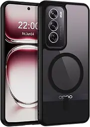 DOMAVER for Oppo Reno12 Pro 5G Case Magnetic Case Compatible with MagSafe [Shockproof Military-Grade Protection] Skin-Friendly Touch Slim Shockproof Phone Cover for Oppo Reno12 Pro 5G 6.7", Clear