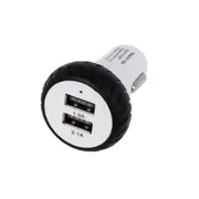3Pcs Mini Wheels Design 5V 1.0A+2.1A Double Usb Universal Quick Car Charger For Phones / Tablets(White + Black )