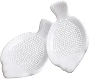 Happyyami 2Pcs Ceramic Manual Garlic Grinders Multi Function Grater for Ginger Garlic Vegetables Fish Shape Design Easy to Clean Store Dishwasher Safe