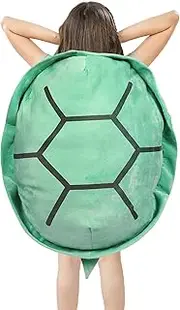 Rruonshully 40 Inch Wearable Turtle Shell Pillows Tortoise Shell Plush Turtle Stuffed Animal Dress Up Cushion Christmas Halloween Costume for Adlut, Green