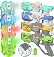 Rechargeable Lase r Tag Set with Vests, 2024 Upgrade Lase r Tag Guns Set of 4, Multi Player Lase r Tag Set for Kids Toy for Teen Boys & Girls, Indoor&Outdoor Toy Gift,Ages 8+,White+Gray