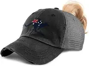 [Speedy Pros] Custom Womens Ponytail Cap Australian Kangaroo Flag Embroidery Cotton