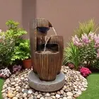48cm Water Fountain, Water Feature with LED Lights - Black Gold