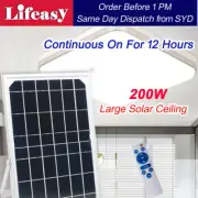 200W Large Square Solar Ceiling Light All Night Light Sensor or Remote Control