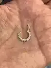 Hinged Nose Ring Jewelry Septum Clicker Hoop with Natural Diamond 14k Solid Gold