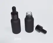20ml 10pcs Black Frosted Glass Dropper Bottle To Store Essential Oil