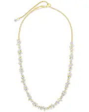 Sterling Forever 14K Plated CZ Ellery Adjustable Tennis Necklace