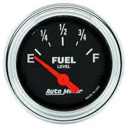Autometer Traditional Chrome Fuel Level Gauge Electric - 240 - 33 Ohm, 2 1/16 Inch, Short Sweep, AU2516