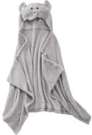 Gray Elephant Hooded Throw Snuggle Blanket Cosplay Movie Night Soft Plush NEW