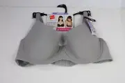 Hanes Signature Comfort Flex Fit Cool Wicking Underwire Grey Bra MHG582 XXL