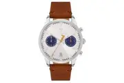 Trussardi T-Genus Chronograph Silver Dial Leather Strap Quartz R2471613004 Men's Watch