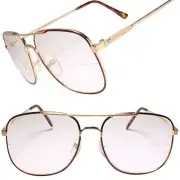 Genuine Vintage Half Lens Bifocal Square Gold Frame Reader 2.75 Reading Glasses