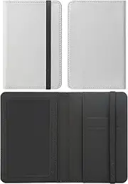 [SCCFMM] 10 pieces DIY Sublimation Blank Passport Holder Covers, Black PU Leather Travel Passports Book Holder Wallet Cover DIY Heat Transfer Print for Passport, Business Cards, Credit Cards, white