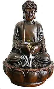Indoor Desktop Environment Indoor/Outdoor Buddha Tabletop Water Fountain Sitting Buddha Zen Water Fountain - Zen Tabletop Water Fountain for Home Office Decor Desktop Environment Waterfall