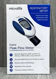 Microlife PEF1 Digital Peak Flow & FEV1 Meter Asthma COPD Tracking & Analysis
