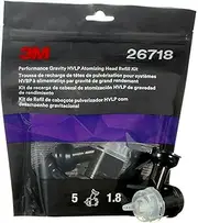 3M Performance Gravity HVLP Atomizing Head Refill Kit, 26718, Size 1.8, Clear, for use Performance Spray Gun PPS 2.0 Paint Cups, 5 Pack