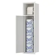 Recessed Toilet Paper Holder, White Toilet Tissue Holder with Storage Cabinet...