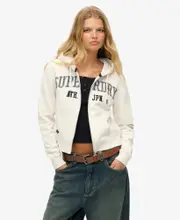 Athletic Essential Relaxed Crop Ziphood | Desert Bone Off White