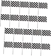 GOOHOCHY 25Pcs Checkered Race Flags a Stick Small Racing Car Birthday Decoration Durable Material for Weekend Events and Product Photography
