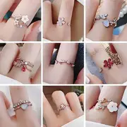 Rhinestone Open Ring ( Various Designs ) 1-14115A(Pink) - One Size