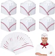 [ERINGOGO] Adjustable Size Paper Chef Caps Men Women Soda Hat for Cooking Disposal Uniform White