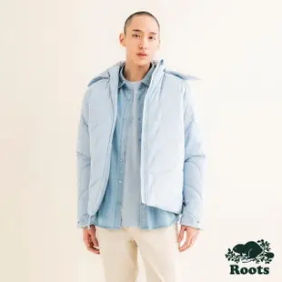 【Roots】Roots 男裝- 都會探索家系列 波浪絎縫鋪棉外套(淺藍色)