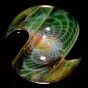 COHESION GLASS MARBLE/1.950"-PERFECT CORKSCREW TWIST-TANGERINE,PINK,GOLDENROD,YL