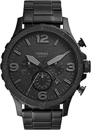 [FOSSIL] Nate Men's Watch with Oversized Chronograph Watch Dial and Stainless Steel or Leather Band