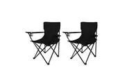 Levede 2PCS Camping Chair Portable Black