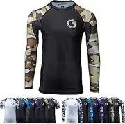 [Gold BJJ] Jiu Jitsu Rashguard - Camo Rash Guard Compression Shirt for No-Gi, Gi, MMA (Long Sleeve & Short Sleeve Available)