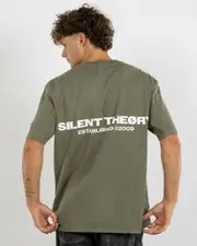 [Silent Theory] Silent Theory Men's Essential Theory T-Shirt in Khaki Green Size Medium M Khaki Green