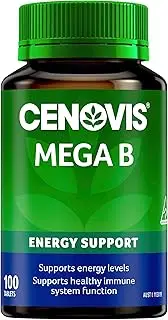 Cenovis Mega B Tablets 100 - High-Strength Vitamin B Formula B-Group Vitamins Support Energy Levels, Healthy Nervous and Immune System Function - Reduces Free Radical Formation in the Body
