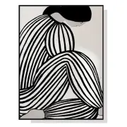 Wall Art 90cmx135cm Mid Century Figure Black Frame Canvas