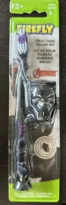 Marvel Avengers Toothbrush Black Panther Travel Kit Soft W/ Suction Cup-NICE!