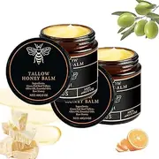 Beef Tallow Honey Balm for Skin - Rejuvenation Face Moisturizer Cream with Raw Honey for Face, Lips & Body, Non-Greasy