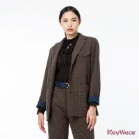 在飛比找momo購物網優惠-【KeyWear 奇威名品】時尚格紋西裝外套