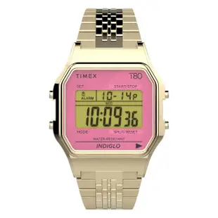 【TIMEX】天美時 電子系列 多彩電子錶(粉/金TXTW2V19400)