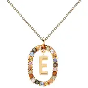 PDPaola Letter 18k Gold Necklace E
