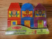 Melissa And Doug Stacking Houses Blocks Mix And Match Rare New